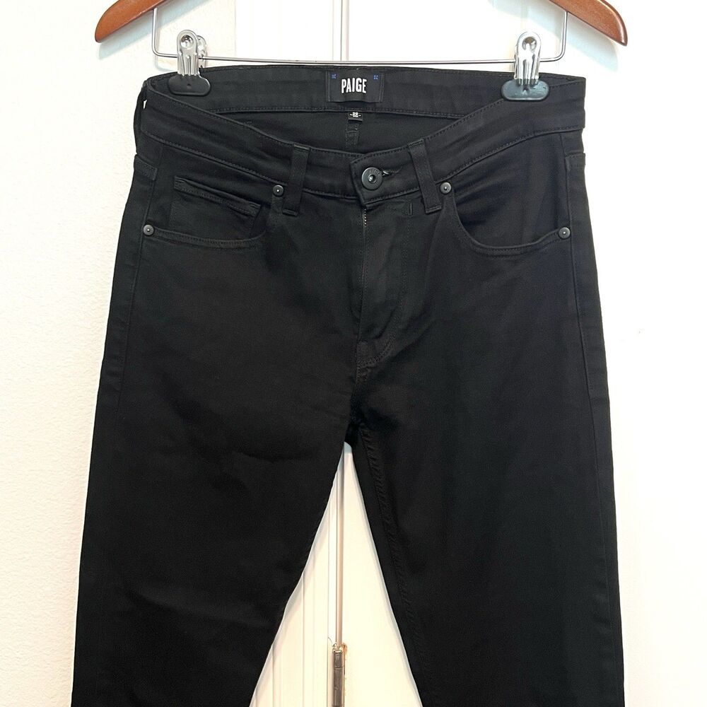 Paige Lennox Black Low Rise Slim Straight Stretch Jeans Women’s Size 29 Preppy